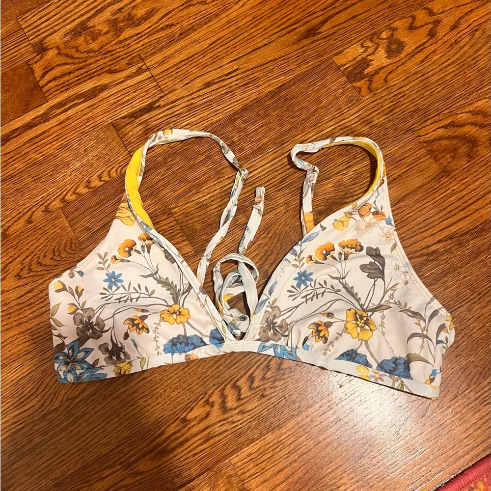 Daniel Cremieux Floral Bikini Top - Yellow and Blue